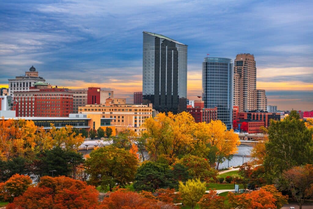 Grand Rapids, Michigan, USA Downtown Skyline