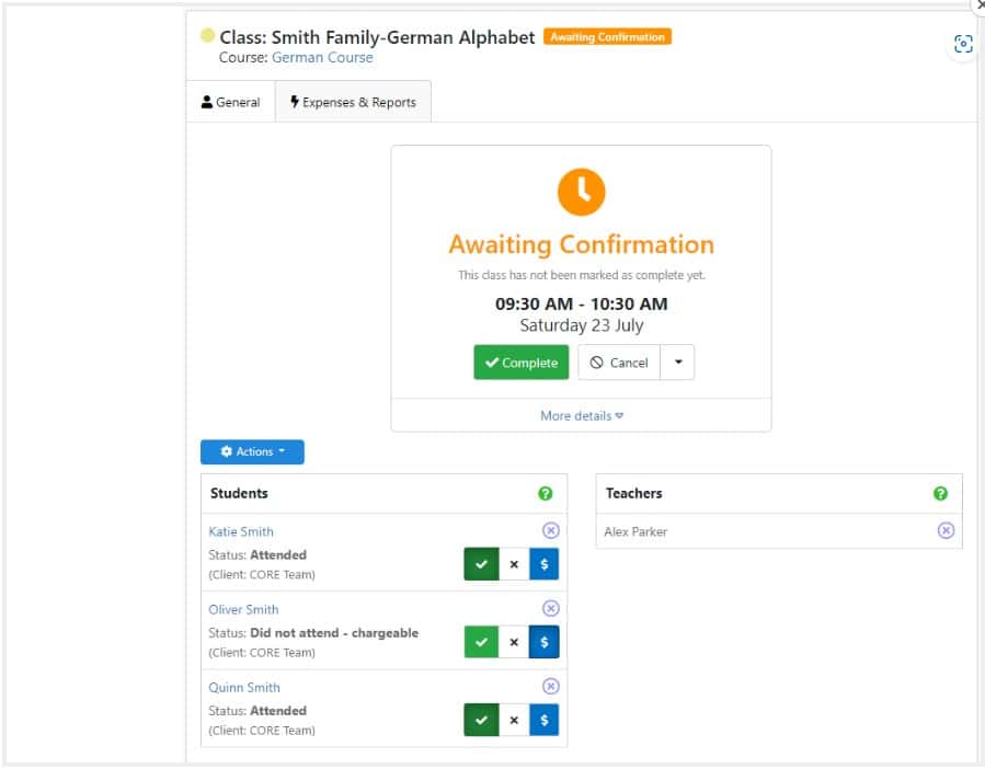 CORE Languages How do I Complete a Group Course Class and Create a Report?