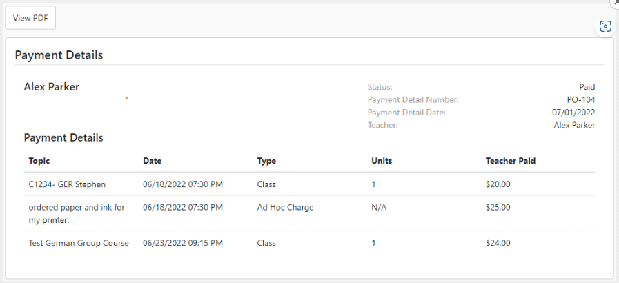 CORE Languages Instructor Dashboard and Account