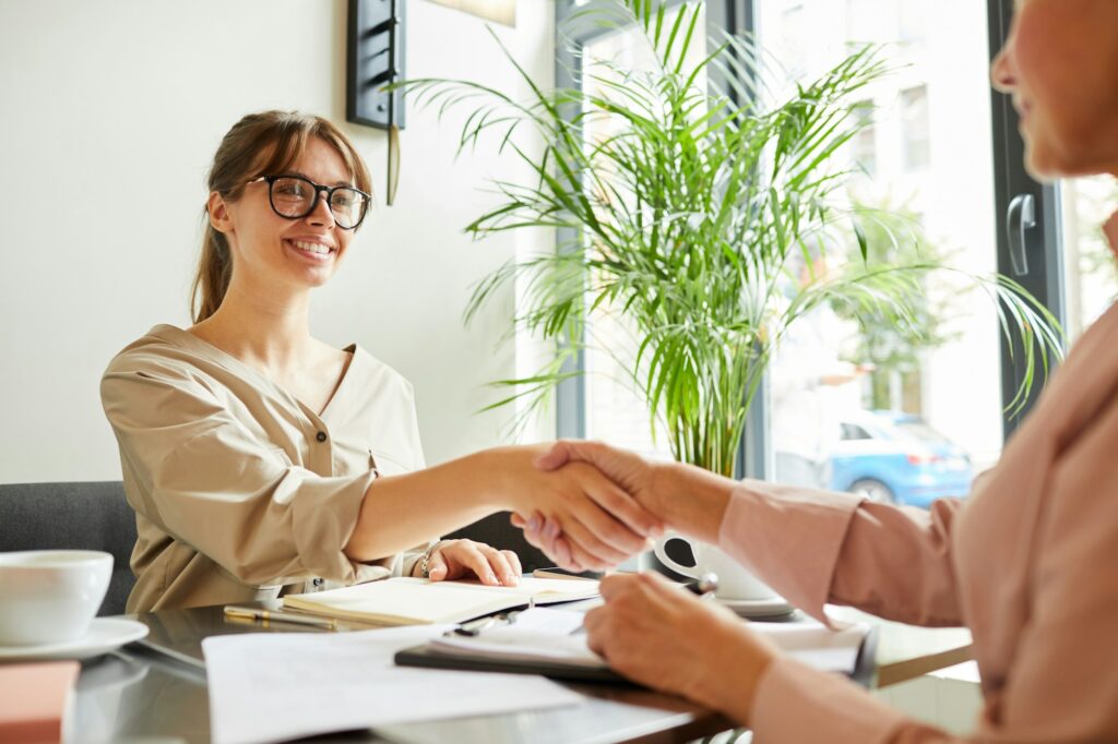 Partners shaking hands