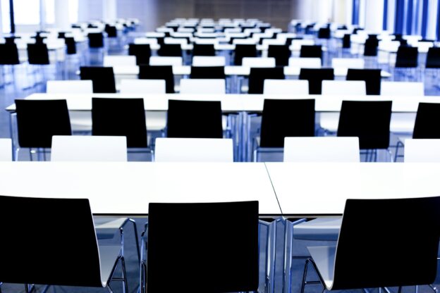 Interior of huge empty canteen